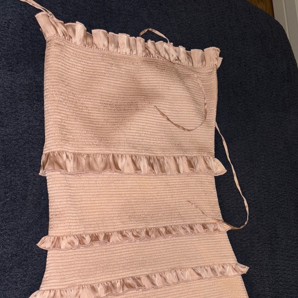 V. Chapman Lily Blush Pink Ruffle Midi Dress - Picture 3 of 5